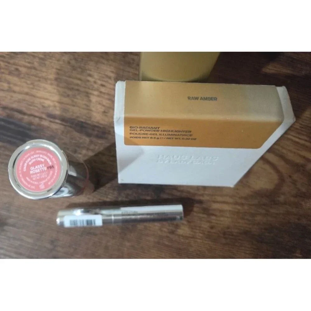 Haus Lab 3-Piece Makeup Bundle Set Lot - Gel Highlighter, Blush Balm & Mascara